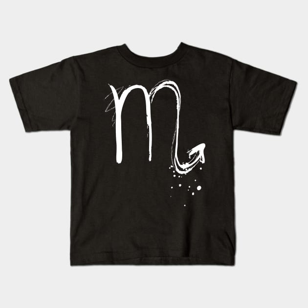 Scorpio Zodiac Sign Kids T-Shirt by Blind Man Studio